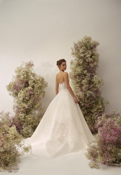 Unique And Romantic Abstract Lace Ball Gown by Nicole + Felicia - Image 2