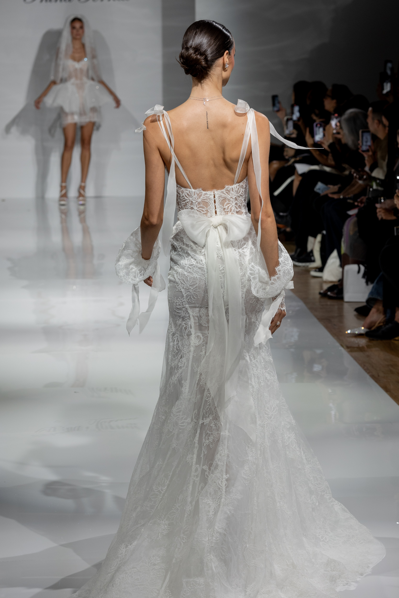 Chic And Romantic Lace Fit-and-Flare Wedding Dress With Bows by Pnina Tornai - Image 2