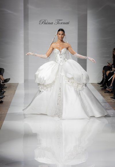 Dramatic And Sophisticated Embellished Silk Mikado Ball Gown by Pnina Tornai