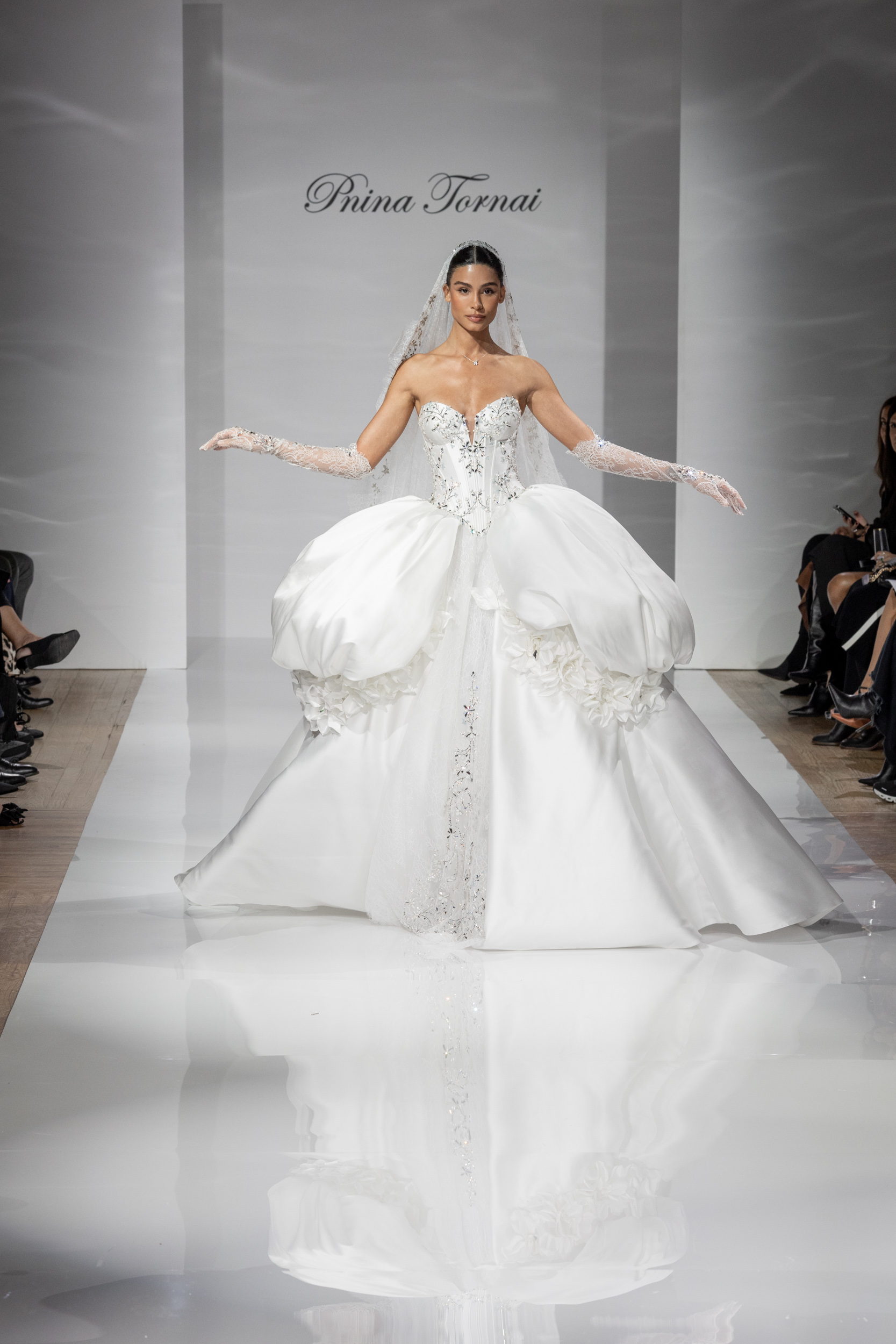 Dramatic And Sophisticated Embellished Silk Mikado Ball Gown by Pnina Tornai - Image 1