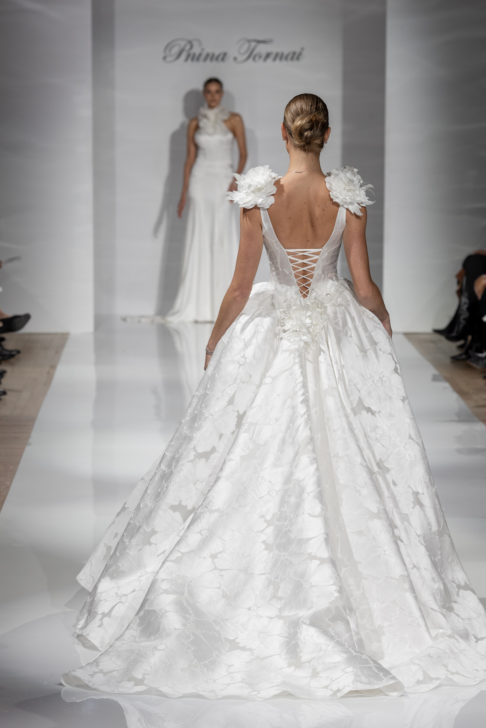 Romantic Floral Square-Neck Ball Gown by Pnina Tornai - Image 2