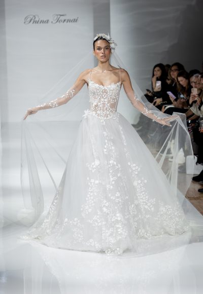 Hand-Painted Butterfly Tulle Ball Gown by Pnina Tornai