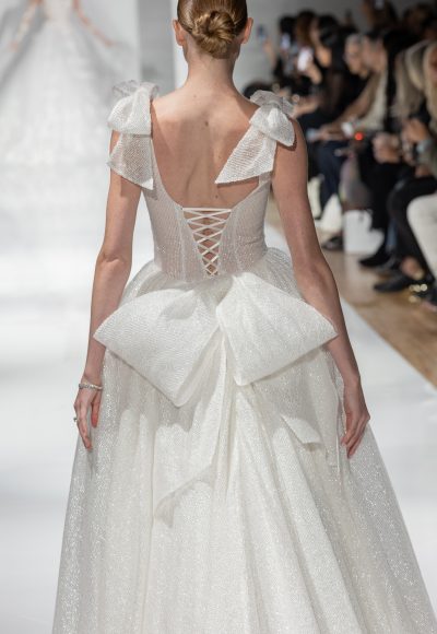 Shimmer-Infused Basque-Waist Ball Gown With Bows by Pnina Tornai - Image 2