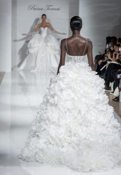 Dramatic And Feminine 3D Floral Ball Gown by Pnina Tornai - Image 2