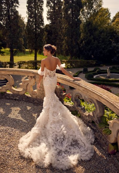 Romantic Ruffled Tulle Mermaid Wedding Dress by Randy Fenoli - Image 2