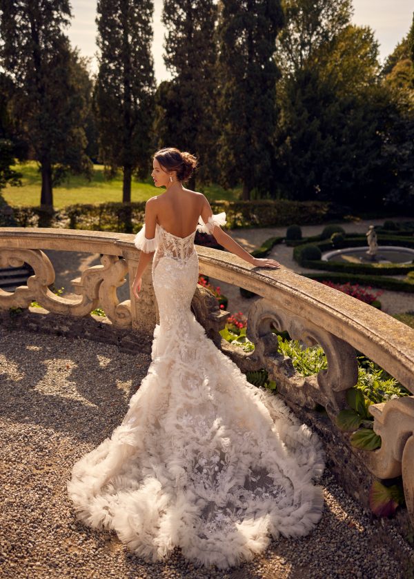 Romantic Ruffled Tulle Mermaid Wedding Dress by Randy Fenoli - Image 2