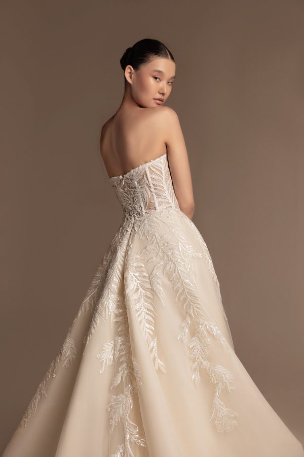 Romantic Tulle A-Line Wedding Dress With Sheer Corset Bodice by Tony Ward - Image 2