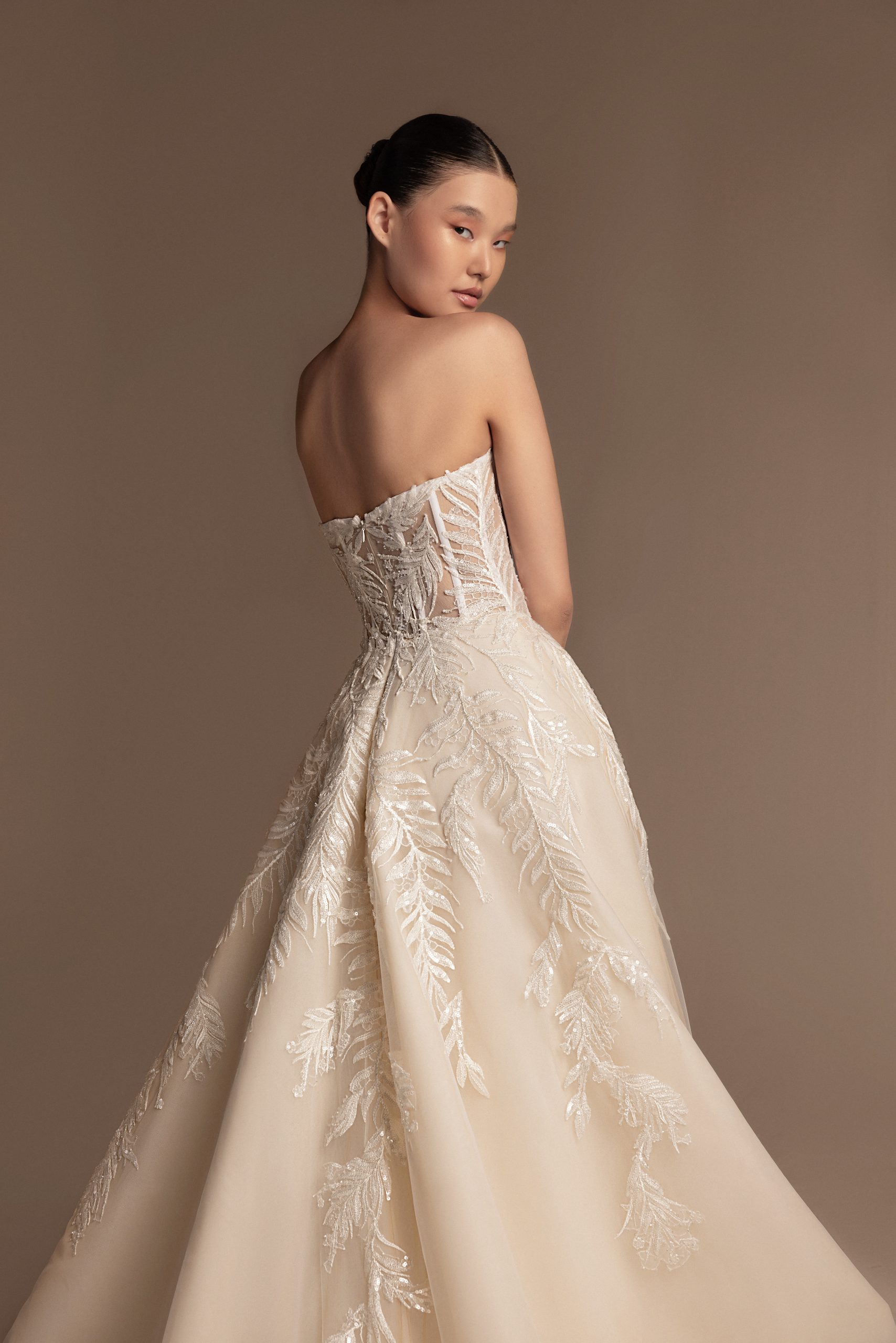 Romantic Tulle A-Line Wedding Dress With Sheer Corset Bodice by Tony Ward - Image 2