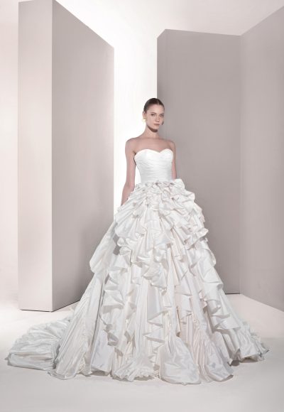 Chic And Dramatic Ruffled Silk Taffeta Ball Gown by Tony Ward