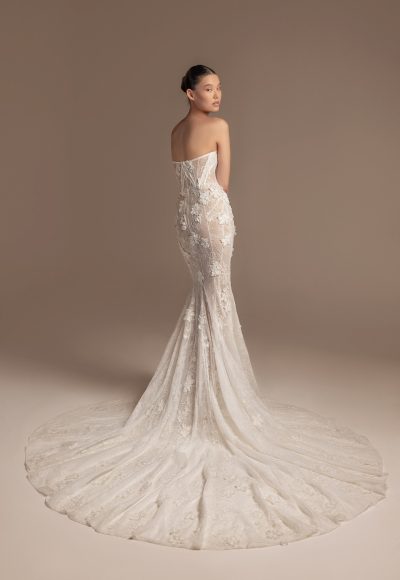 Edgy And Romantic Lace Fit-and-Flare Wedding Dress With Corset Bodice by Tony Ward - Image 2