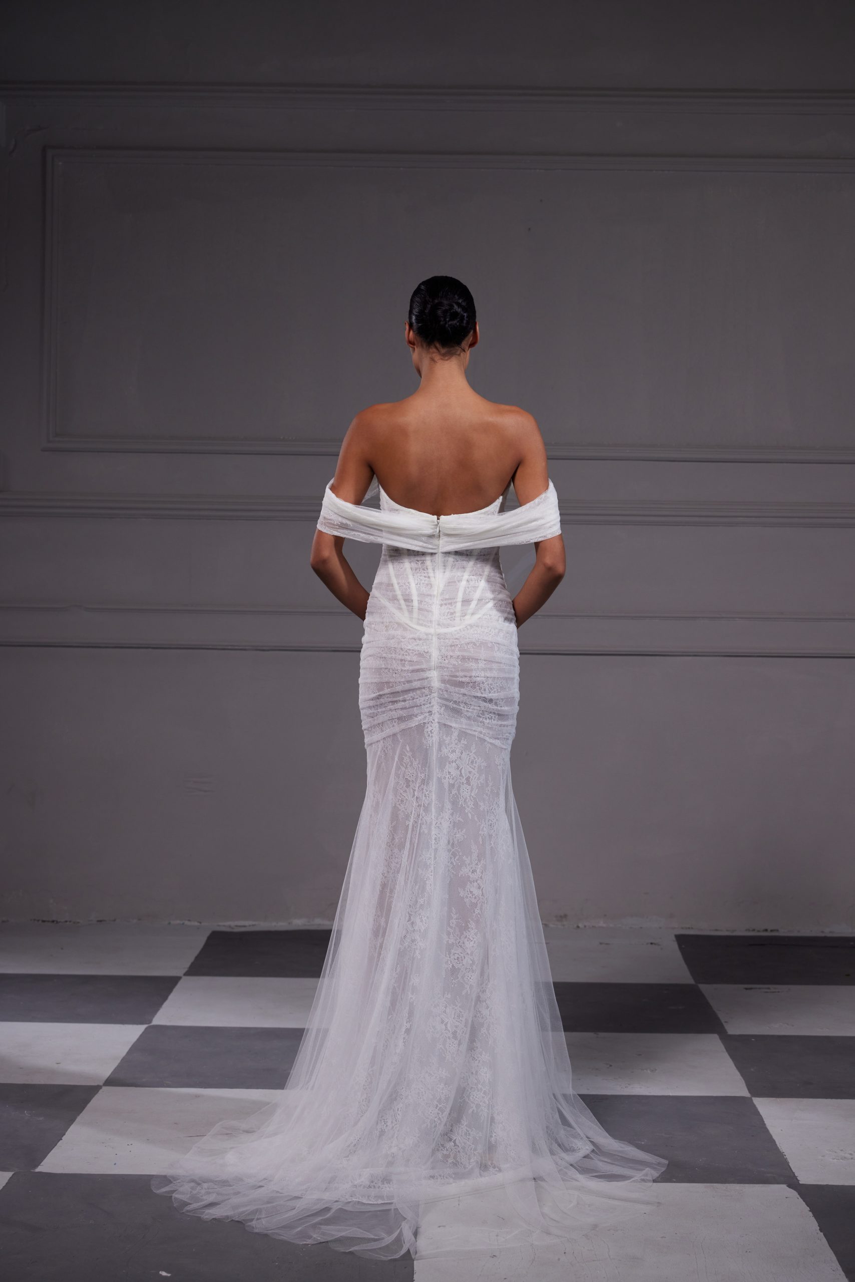 Ethereal And Sexy Off-the-Shoulder Sheath Wedding Dress With Corset Bodice by Tony Ward - Image 2