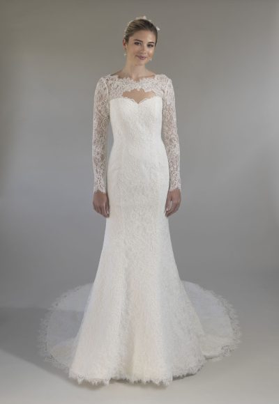 Elegant And Traditional Long Sleeve Lace Fit-and-Flare Wedding Dress With by Augusta Jones