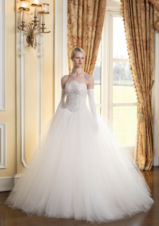 Unique And Couture Drop-Waist Tulle Ball Gown by Reem Acra - Image 1