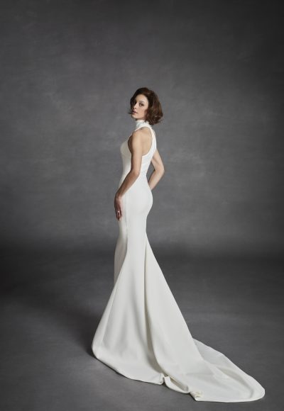 Chic And Simple High-Neck Fit-and-Flare Wedding Dress by Jaclyn Whyte - Image 2