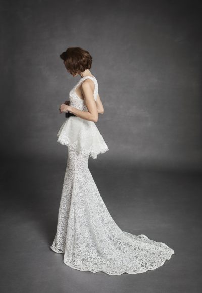 Chic And Romantic Lace Fit-and-Flare Wedding Dress With Detachable Peplum by Jaclyn Whyte - Image 2