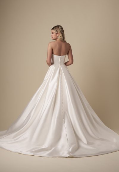 Chic And Timeless Strapless A-Line Wedding Dress With Slit by Kleinfeld Collection - Image 3