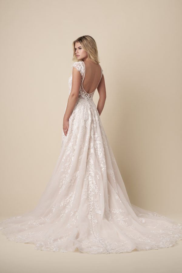 Ethereal Tulle A-Line Wedding Dress With Open Back by Kleinfeld Collection - Image 3