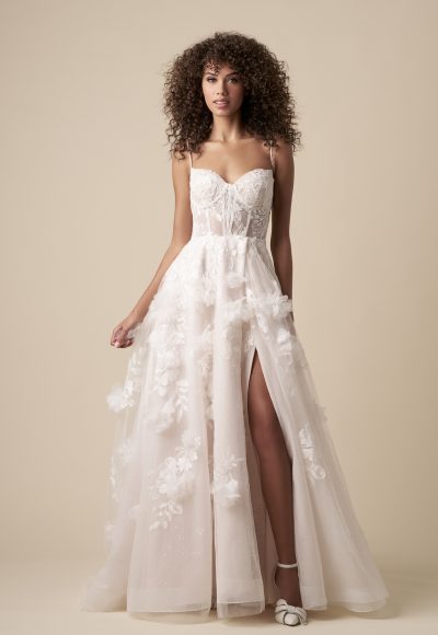 Modern And Romantic 3D Floral A-Line Wedding Dress by The Kleinfeld Collection