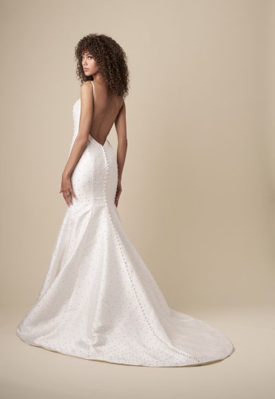 Chic And Unique Pearl Fit-and-Flare Wedding Dress With Open Back by Kleinfeld Collection - Image 3