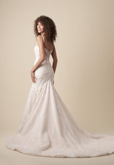 Unique And Sparkly Fit-and-Flare Wedding Dress With Overskirt by Kleinfeld Collection - Image 3