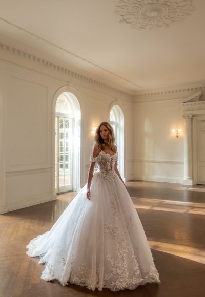 Dramatic And Romantic Floral Embellished Lace Ball Gown by Pnina Tornai