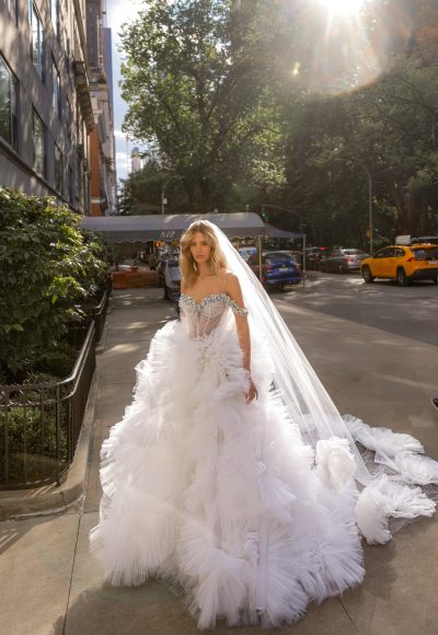 Dramatic And Glamorous Crystal Embellished Tulle Ball Gown by Pnina Tornai