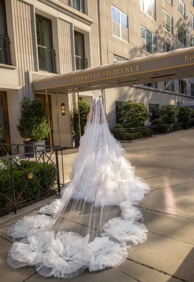 Dramatic And Glamorous Crystal Embellished Tulle Ball Gown by Pnina Tornai - Image 3