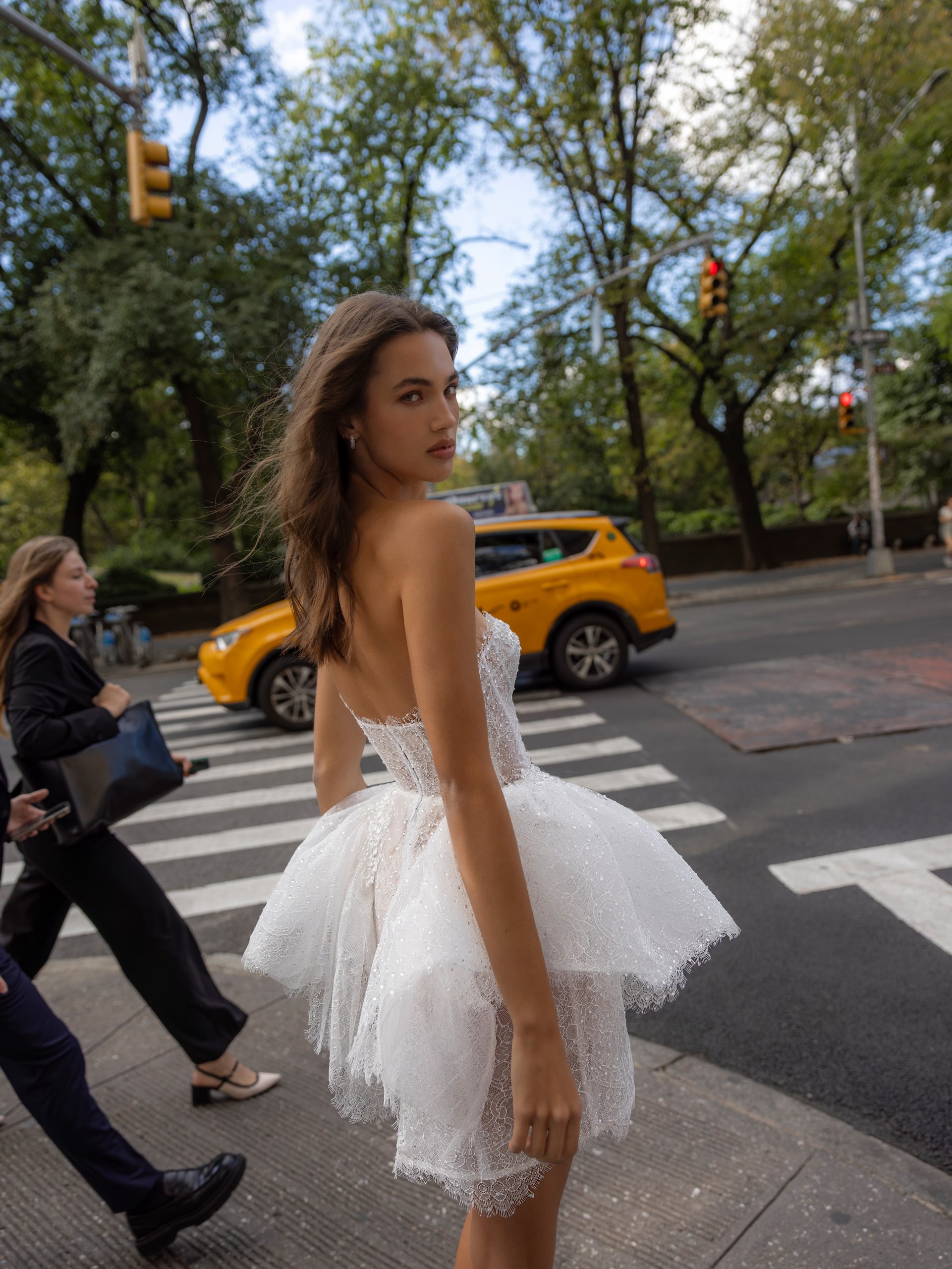 Water Crystal Embellished Lace Mini Dress by Pnina Tornai - Image 4