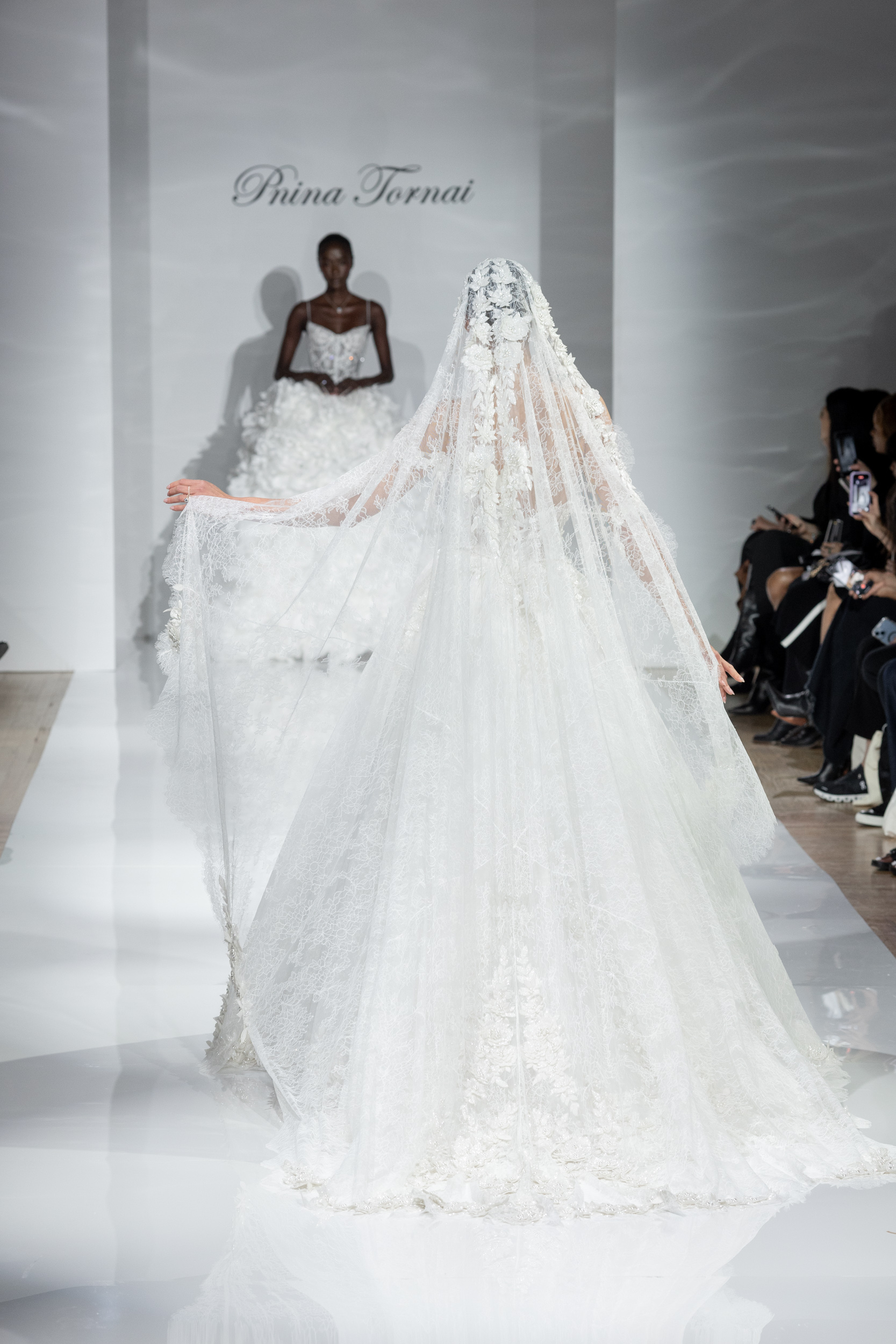 Dramatic And Romantic Floral Embellished Lace Ball Gown by Pnina Tornai - Image 3