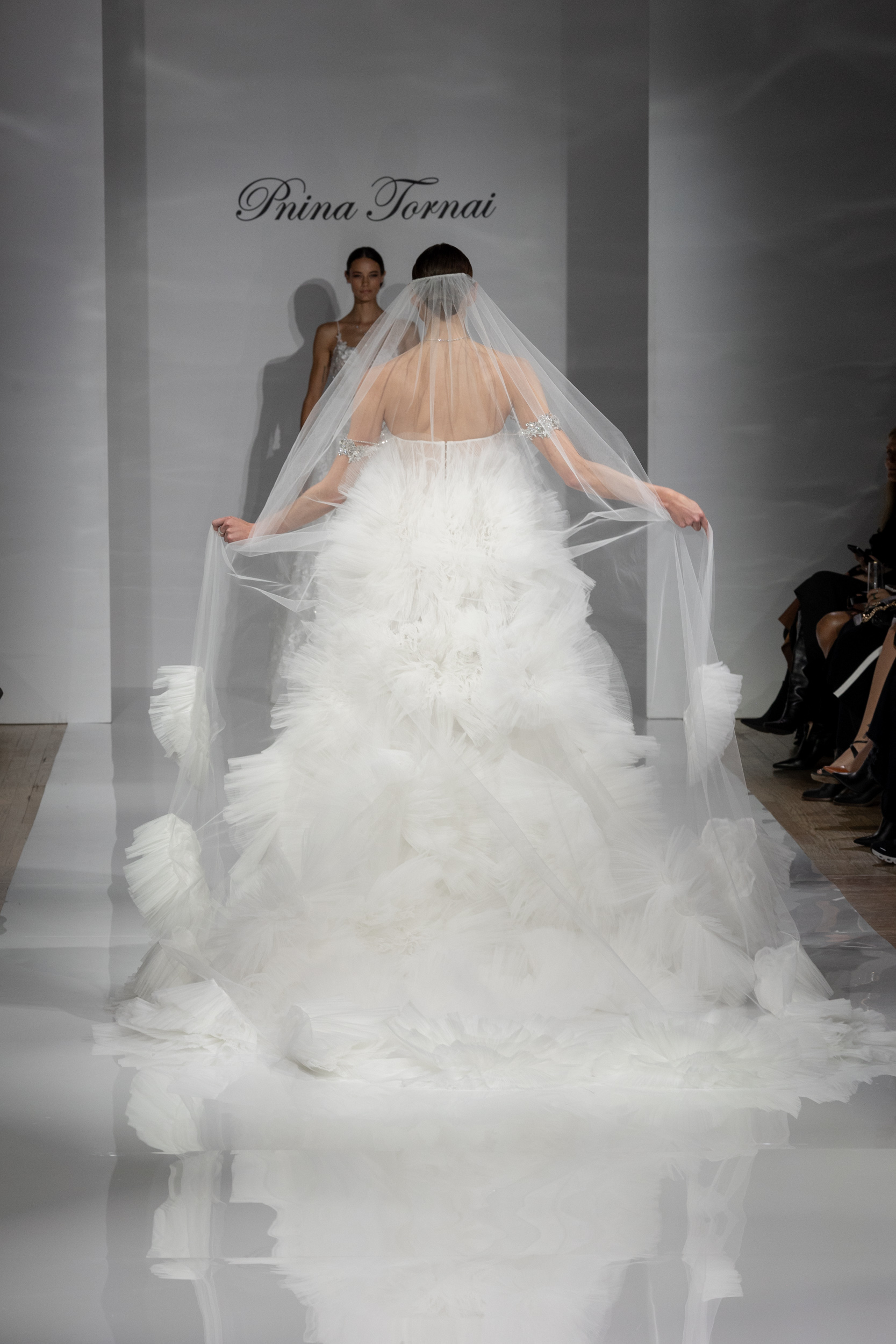 Dramatic And Glamorous Crystal Embellished Tulle Ball Gown by Pnina Tornai - Image 2