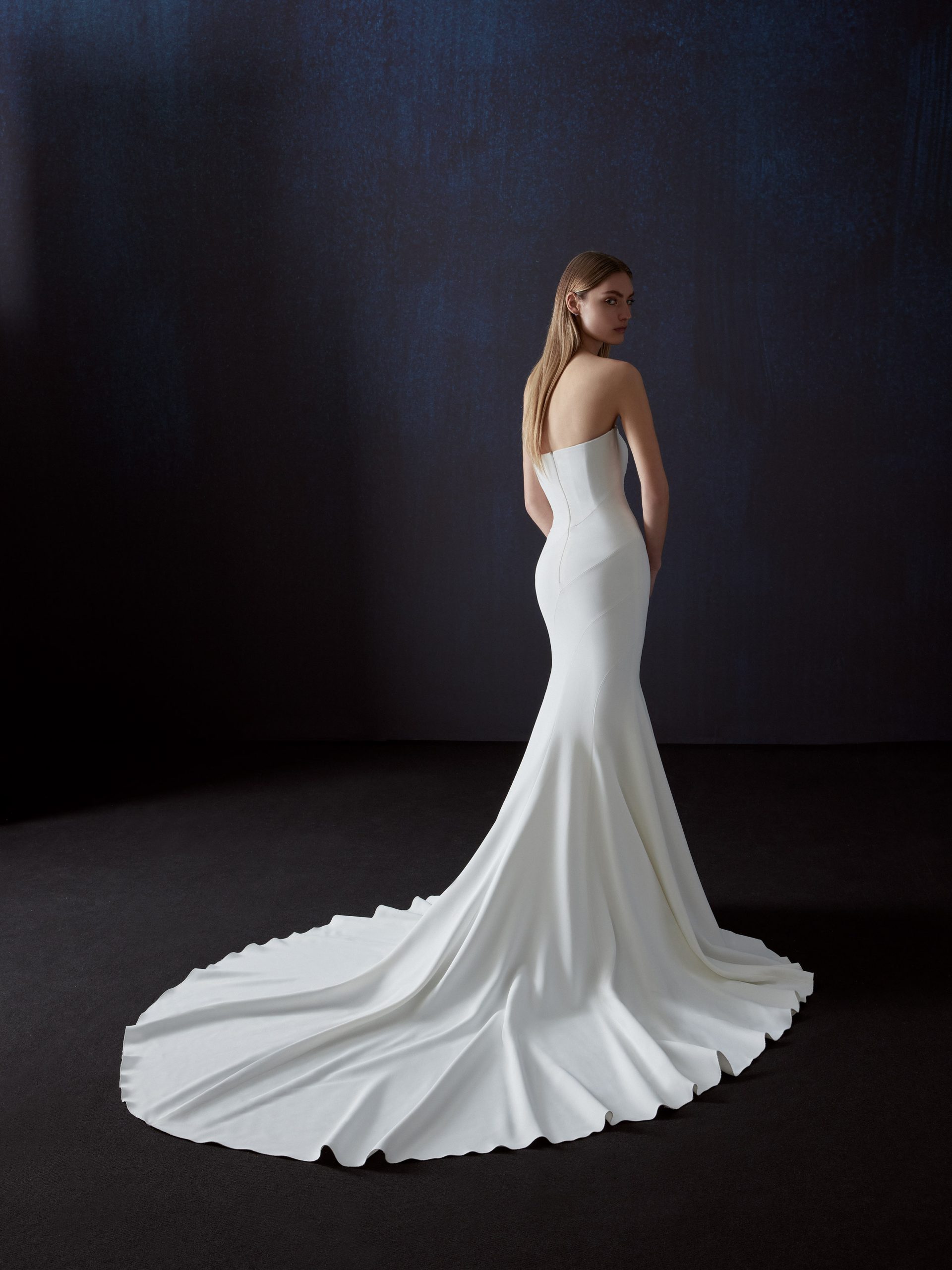 Simple And Modern Strapless Fit-and-Flare Wedding Dress by Pronovias - Image 2