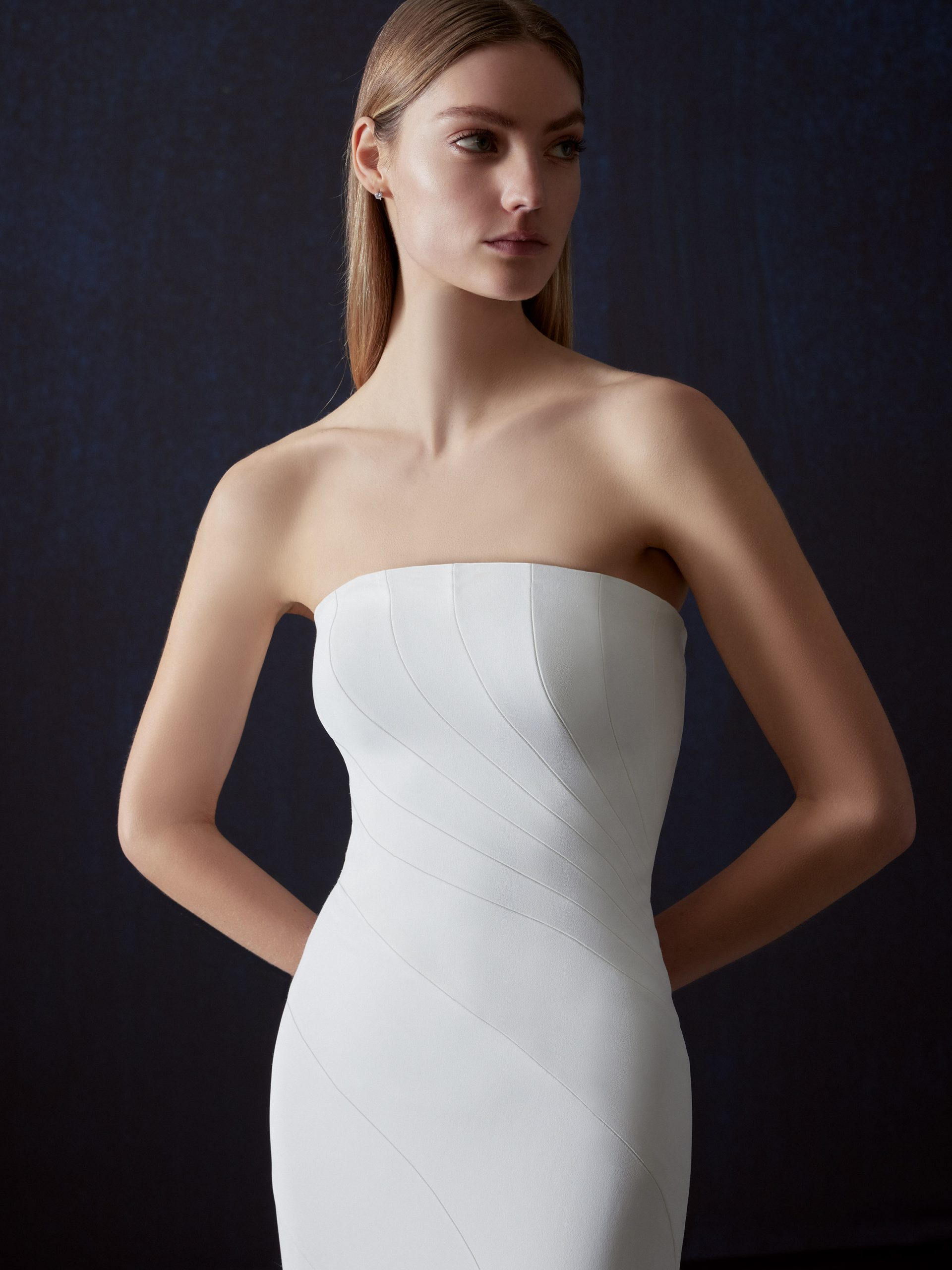 Simple And Modern Strapless Fit-and-Flare Wedding Dress by Pronovias - Image 1