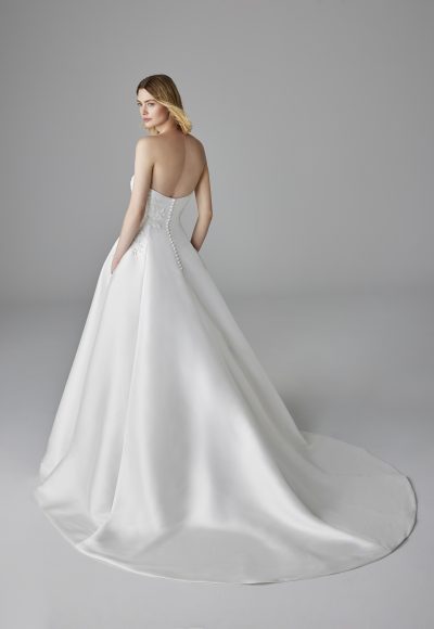 Strapless Embellished Silk Ball Gown With Pockets by Pronovias - Image 2