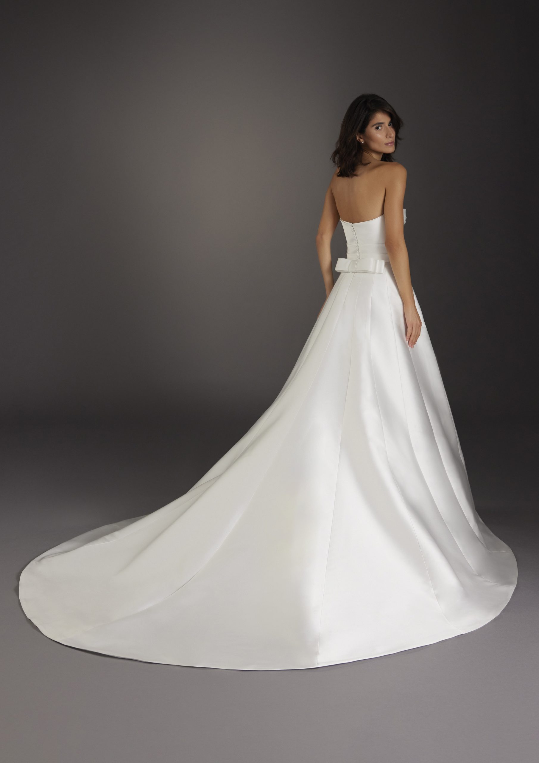 Polished And Simple A-Line Wedding Dress With Bow And Buttons by Pronovias - Image 2