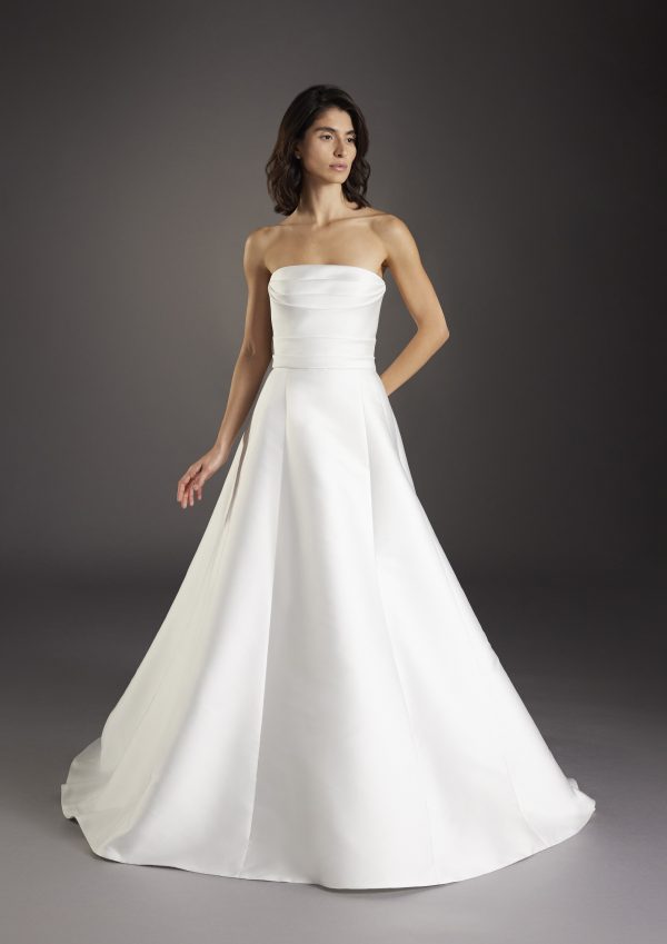 Polished And Simple A-Line Wedding Dress With Bow And Buttons by Pronovias - Image 1