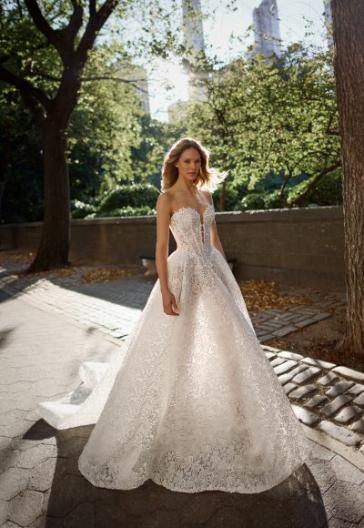 Romantic Basque-Waist Lace Ball Gown by Love by Pnina Tornai