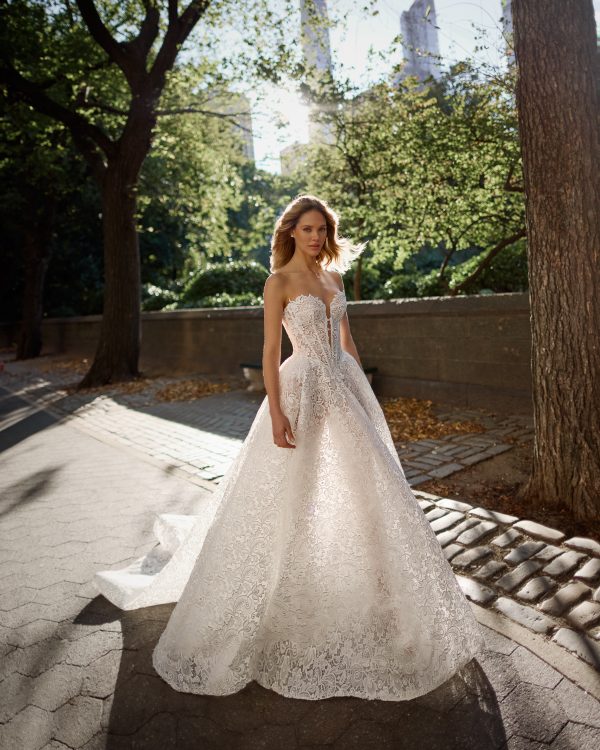 Romantic Basque-Waist Lace Ball Gown by Love by Pnina Tornai - Image 1