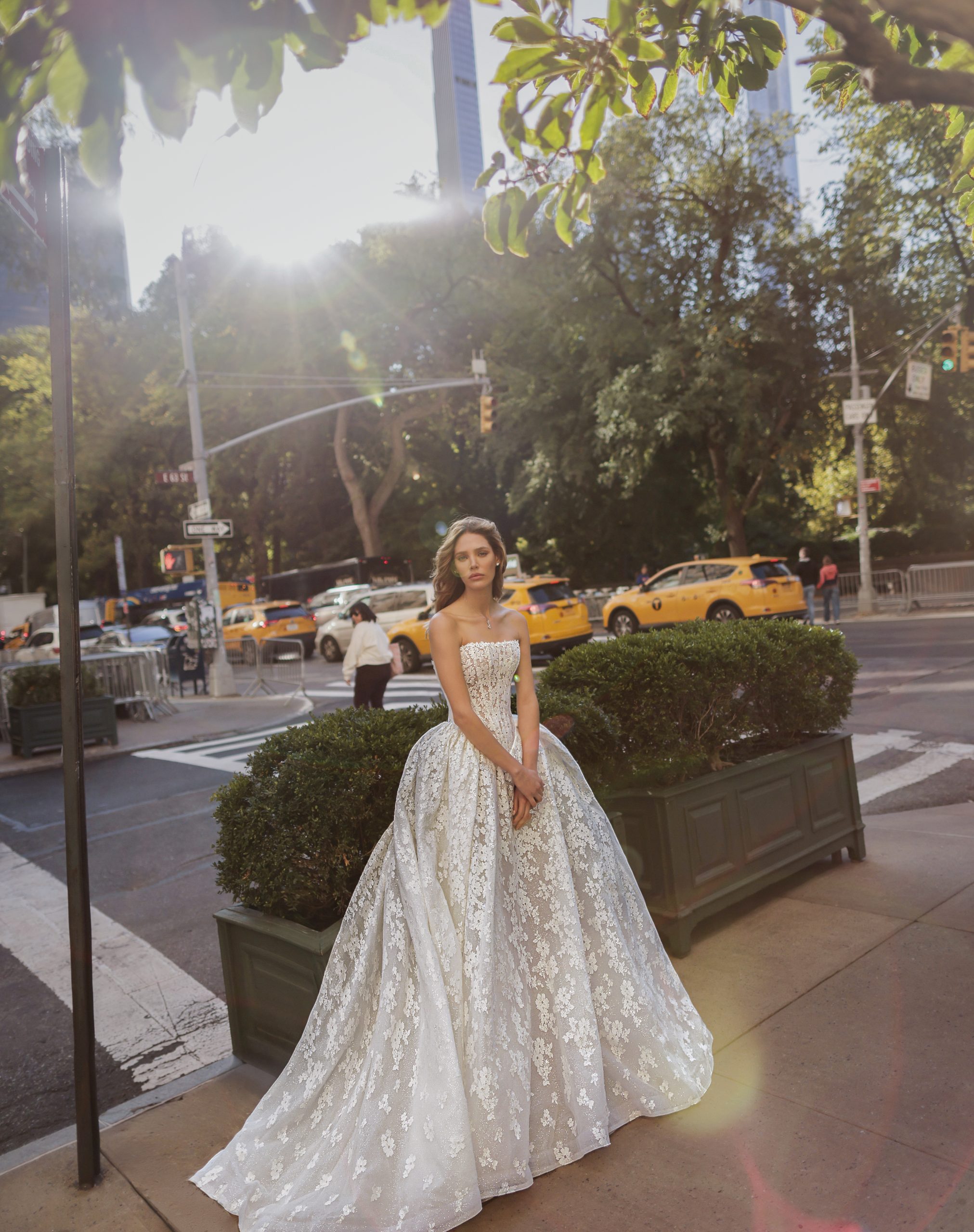 Romantic Basque-Waist Floral Lace Ball Gown by Love by Pnina Tornai - Image 1