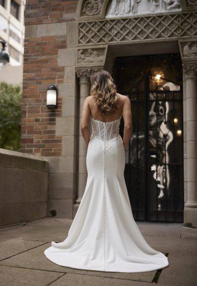 Chic And Romantic 3D Floral Fit-and-Flare Wedding Dress by Verdin Bridal New York - Image 4