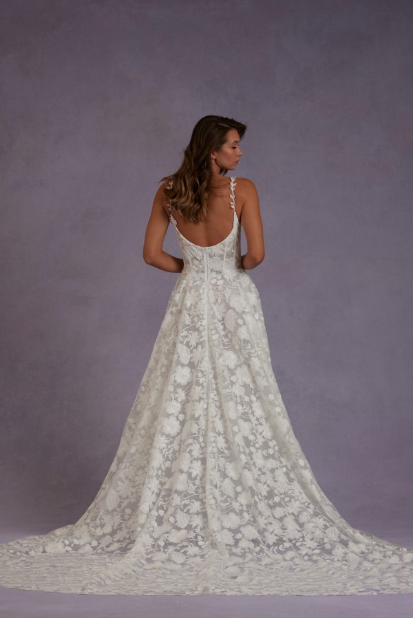 Chic And Romantic Floral A-Line Wedding Dress by Verdin Bridal New York - Image 2