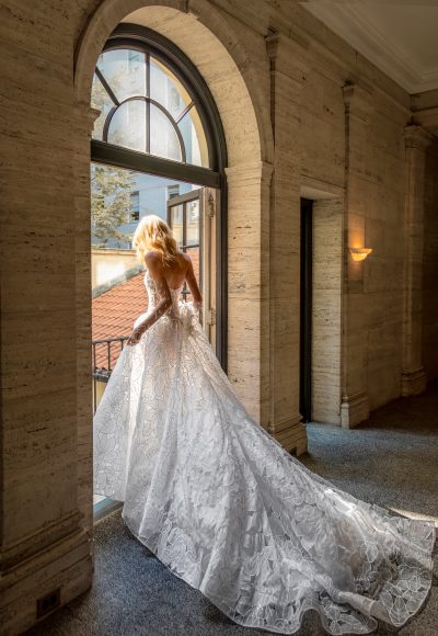 Strapless Floral Organza A-Line Wedding Dress by Pnina Tornai - Image 3