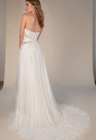 Simple And Ethereal Silk Chiffon Modified A-Line Wedding Dress by All Who Wander - Image 2