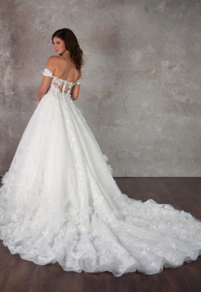 Romantic And Feminine 3D Floral Ball Gown by Essense of Australia - Image 3