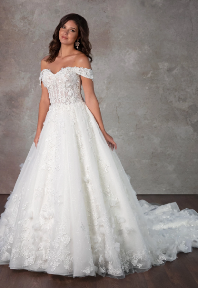 Romantic And Feminine 3D Floral Ball Gown by Essense of Australia