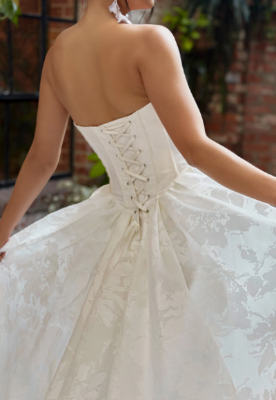 Romantic Floral-Embossed Organza Ball Gown by Essense of Australia - Image 2