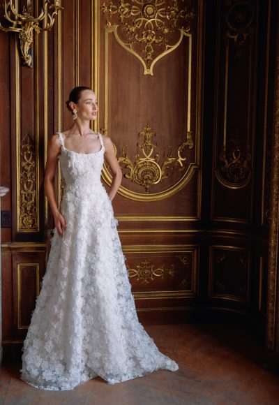 Romantic And Ethereal 3D Floral A-Line Wedding Dress by Sareh Nouri