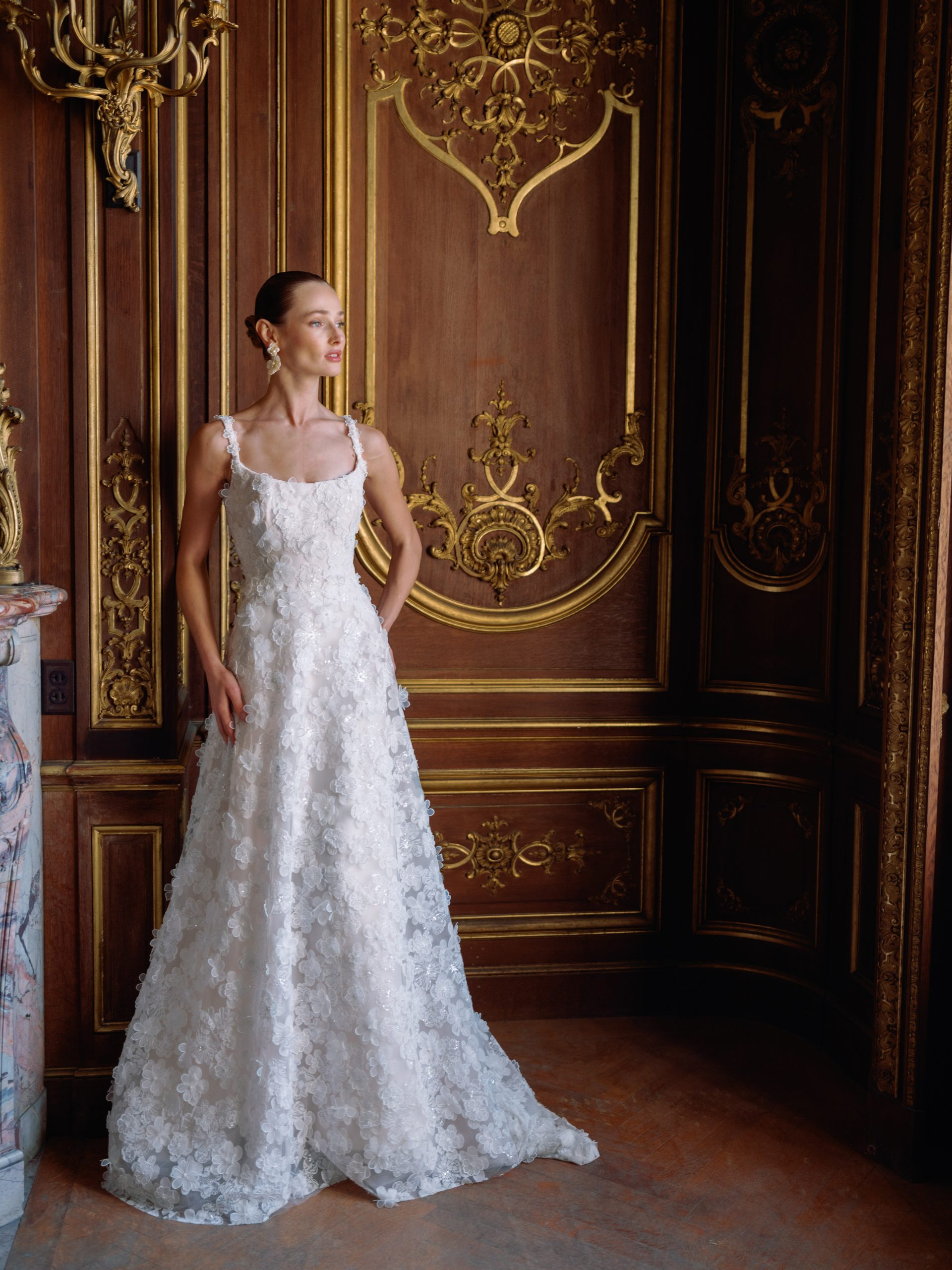 Romantic And Ethereal 3D Floral A-Line Wedding Dress by Sareh Nouri - Image 1