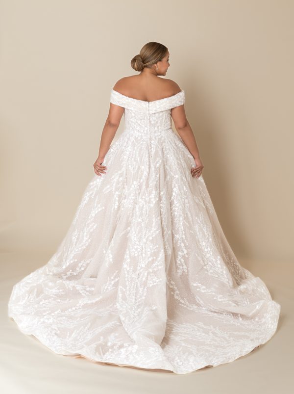 Grand and Sparkly Floral Off-the-Shoulder Ball Gown by Kleinfeld Collection - Image 2