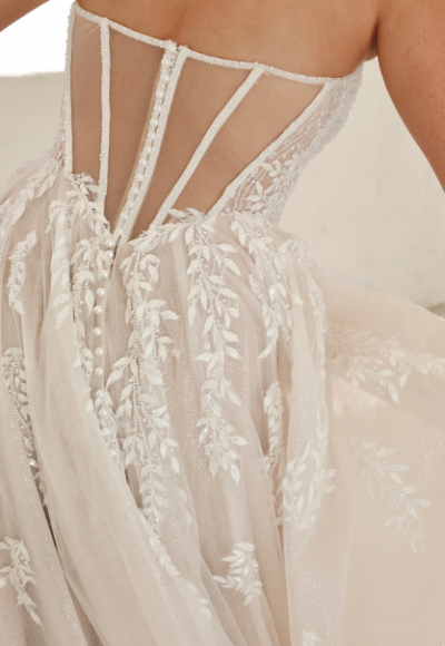 Ethereal And Feminine Strapless A-Line Wedding Dress With Buttons by Martina Liana - Image 2