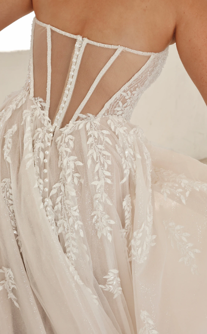 Ethereal And Feminine Strapless A-Line Wedding Dress With Buttons by Martina Liana - Image 2